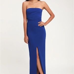 Lulu’s Own the Night Blue Strapless Dress